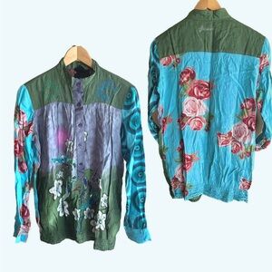 2/$25 Desigual Multicolor Floral Blouse